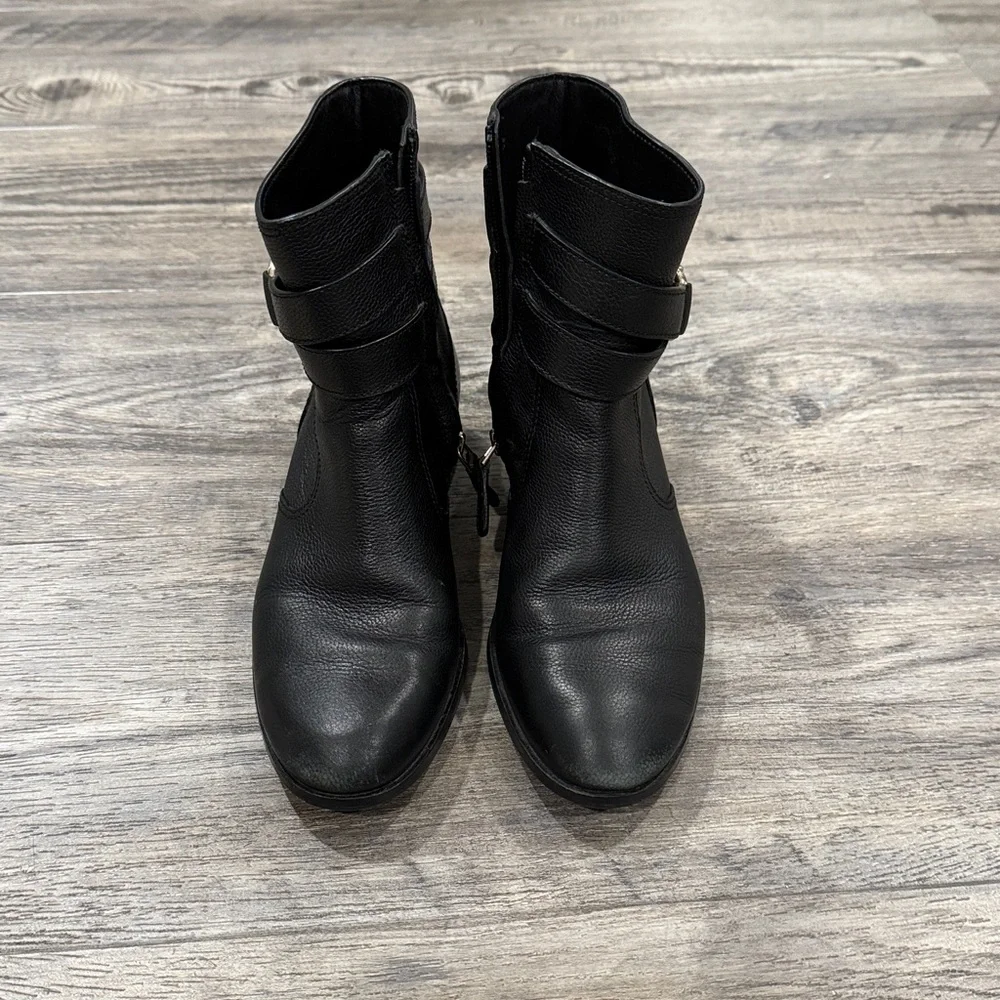 Tory Burch Gemini Black Leather Ankle Boots Size 6.5 Women’s